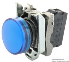 SCHNEIDER ELECTRIC XB4BVM6 LED Panel Mount Indicator, Blue, 240 V, 22 mm, IP66, IP67, IP69, IP69K, NEMA 4X, NEMA 13