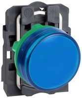SCHNEIDER ELECTRIC XB5AVG6 LED Panel Mount Indicator, Blue, 120 VAC, 22 mm, IP66, IP67, NEMA 4X, NEMA 13