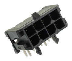 MOLEX 43045-0801 引脚针座, 电源, 3 mm, 2 排, 8 触点, 通孔直角, Micro-Fit 3.0 43045