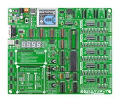 MIKROELEKTRONIKA MIKROE-1385 开发板, ATMega AVR MCU, 3 x MikroBUS插座, 板载编程器
