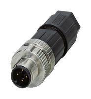 PHOENIX CONTACT 1424657 Sensor Connector, M12 Push-In, M12, Male, 4 Positions, Push In Pin, Straight Cable Mount