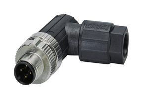 PHOENIX CONTACT 1424654 传感器连接器, M12 Push-In, M12, 公, 4路, 推入式引脚, 直角线缆安装