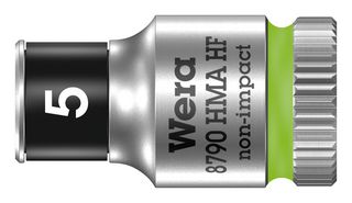 WERA 8790 5.0 Socket, Hex, Zyklop Series, 5mm AF, 6.35mm Drive