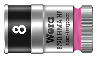 WERA 8790 8.0 Socket, Hex, Zyklop Series, 8mm AF, 6.35mm Drive