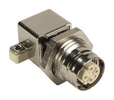 HARTING 21033814435 Sensor Connector, M12, Female, 4 Positions, PCB Socket, Right Angle Panel Mount