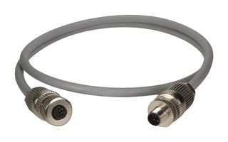 HARTING 2133A7A8519010 Sensor Cable, Power L-Coded, M12 Plug, M12 Receptacle, 5 Positions, 1 m, 3.28 ft