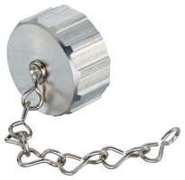 HARTING 09151009102 防尘盖/罩, IP69K, IP67, 70mm, 螺丝盖带链, Harting Han 系列M23传感器连接器, 黄铜主体