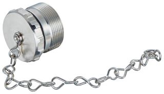 HARTING 09151009103 防尘盖/罩, IP69K, IP67, 100mm, 螺丝盖带链, Harting Han 系列M23传感器连接器, 黄铜主体