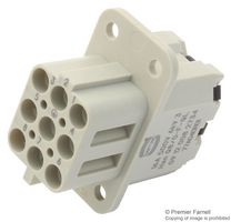 HARTING 09120082734 重载型连接器, Han Q, 插入件, 8触芯, 插座, 推压锁插座