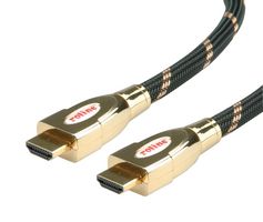 ROLINE 11.04.5693 音频/视频电缆组件, HDMI A插头, HDMI A插头, 16.4 ft, 5 m, 黑色, 金色