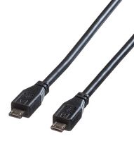 ROLINE 11.02.8753 USB Cable, Micro Type A Plug to Micro Type B Plug, 1.8 m, 5.9 ft, USB 2.0, Black