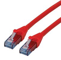 ROLINE 21.15.2711 以太网线缆, UTP, Cat6a, RJ45插头至RJ45插头, UTP (非屏蔽双绞线), 红色, 1 m, 3.28 ft