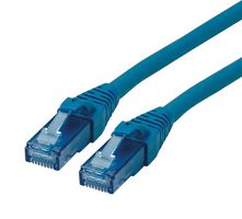 ROLINE 21.15.2742 以太网线缆, UTP, Cat6a, RJ45插头至RJ45插头, UTP (非屏蔽双绞线), 浅蓝, 2 m, 6.6 ft