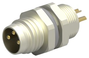 TE CONNECTIVITY T4032014031-000 传感器连接器, M8, 公, 3路, 焊接插头, 直形面板安装