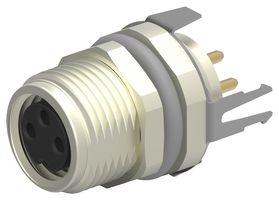 TE CONNECTIVITY T4041037031-000 传感器连接器, M8, 母, 3路, PCB插座, 直形面板安装
