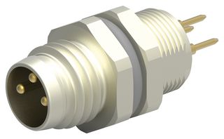 TE CONNECTIVITY T4042014031-000 传感器连接器, M8, 公, 3路, PCB插头, 直形面板安装