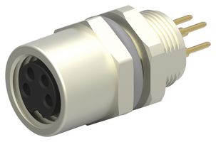 TE CONNECTIVITY T4043014041-000 传感器连接器, M8, 母, 4路, PCB插座, 直形面板安装