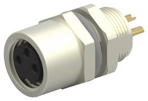 TE CONNECTIVITY T4033014031-000 传感器连接器, M8, 母, 3路, 焊接插座, 直形面板安装