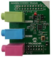 MICROCHIP AC324954 子板, AKM4954 32位立体声音频编解码器, MEMS麦克风, 扬声器输出