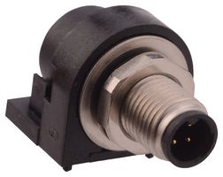 NORCOMP 853-003-113R001 Sensor Connector, VULCON Series, M5, Male, 3 Positions, PCB Pin, Right Angle Panel Mount