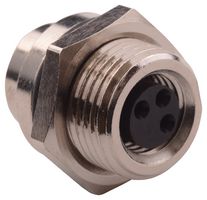 NORCOMP 855-003-203R004 传感器连接器, VULCON Series, M8, 母, 3路, 焊接插座, 直形面板安装