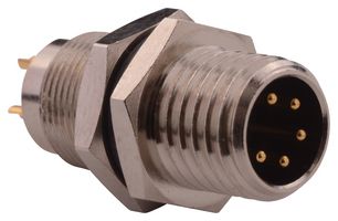 NORCOMP 855-005-103R001 传感器连接器, VULCON Series, M8, 公, 5路, 焊接插头, 直形面板安装