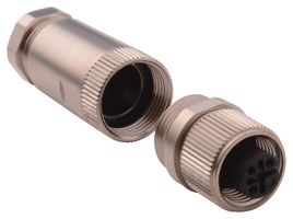 NORCOMP 858-008-203RKT1 传感器连接器, VULCON Series, M12, 母, 8路, 压接插座, 直形线缆安装