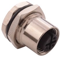 NORCOMP 859-003-203R004 Sensor Connector, VULCON Series, M12, Female, 3 Positions, Solder Socket, Straight Panel Mount