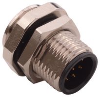 NORCOMP 859-008-103R004.. Sensor Connector, VULCON Series, M12, Male, 8 Positions, Solder Pin, Straight Panel Mount