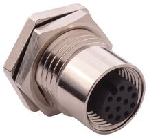 NORCOMP 859-012-203R004 传感器连接器, VULCON Series, M12, 母, 12路, 焊接插座, 直形面板安装