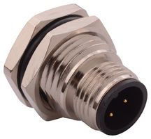 NORCOMP 860-003-113R004 传感器连接器, VULCON Series, M12, 母, 3路, PCB插座, 直形面板安装
