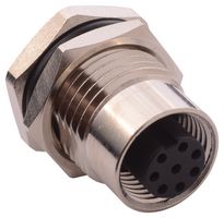 NORCOMP 860-008-213R004 传感器连接器, VULCON Series, M12, 母, 8路, PCB插座, 直形面板安装