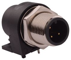 NORCOMP 861-003-113R004 传感器连接器, VULCON Series, M12, 母, 3路, PCB插座, 直形面板安装