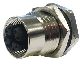 NORCOMP 860-X08-213R004 传感器连接器, VULCON Series, M12, 母, 8路, 焊接插座, 直形面板安装