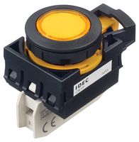 IDEC CW1P-1EQ4Y 发光二极管指示器 面板安装, 黄色, 24 V, 22 mm, 16.5 mA, IP65, IP66, NEMA 4X