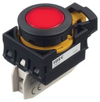 IDEC CW1P-1EQM4R 发光二极管指示器 面板安装, 红色, 240 VAC, 22 mm, 18 mA, IP65, IP66, NEMA 4X