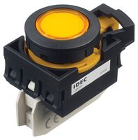 IDEC CW1P-1EQM4Y 发光二极管指示器 面板安装, 黄色, 240 VAC, 22 mm, 18 mA, IP65, IP66, NEMA 4X
