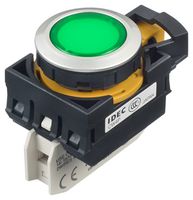 IDEC CW4P-1EQM4G 发光二极管指示器 面板安装, 绿色, 240 VAC, 22 mm, 18 mA, IP65, IP66, NEMA 4X