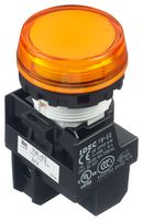 IDEC YW1P-1BEQ4A LED Panel Mount Indicator, Amber, 24 V, 22 mm, 14 mA, IP65