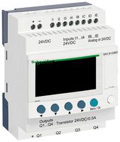 SCHNEIDER ELECTRIC SR2B122BD Smart Relay, Zelio Logic Series, 8 Discrete Inputs, 4 Transistor Outputs, 24 Vdc