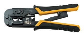 KLEIN TOOLS VDV226-011-SEN 压接工具, 棘轮, RJ11, RJ12, RJ22与RJ45模制连接器, STP/UTP, 扁平电话线, 28-22AWG端子