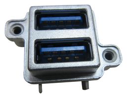 AMPHENOL COMMUNICATIONS SOLUTIONS MUSBR-4593-M0 密封连接器, USB, 竖直, 坚固, 堆叠, 2端口, USB A, USB 3.0, 插座, 9路, 面板安装, IP67
