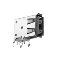 KYCON KUSBX-SLAS1N-B USB Connector, USB Type A, Receptacle, 4 Ways, Through Hole Mount, Right Angle