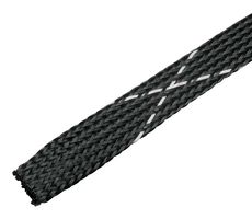 PANDUIT SE50PFR-CR0 套管, 阻燃, 可扩展, 编织, PET (聚对苯二甲酸乙二醇酯), 黑色/白色, 12.7 mm, 30.5 m, 100 ft