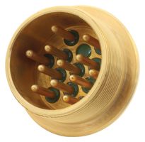 JAEGER 536212006 圆形连接器, Hermetic Circular Connector, 面板安装插座, 12 触点, 焊接引脚, 螺纹