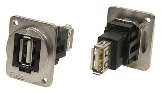 CLIFF ELECTRONIC COMPONENTS CP30208NM3 USB适配器, 金属框架, M3孔, USB A 插座, USB A 插座, USB 2.0, FT Series