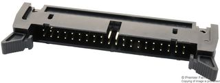 MULTICOMP PRO MC-254-50-SL-RA-DIP 引脚针座, 直角, 带弹出器 (7.5mm), 线至板, 2.54 mm, 2 排, 50 触点, 通孔直角, MC 254