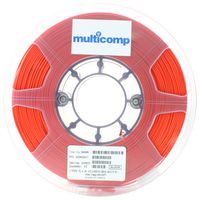 MULTICOMP PRO MC002551 3D 打印机灯丝，1.75 mm直径，红色，聚乳酸+（PLA），205 °C 至 225 °C，1 kg