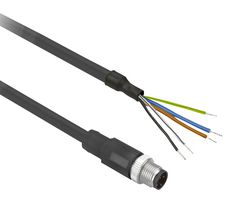 TELEMECANIQUE SENSORS XZCP1541L2 Sensor Cable, M12 Plug, Free End, 4 Positions, 2 m, 6.6 ft, XZ Series