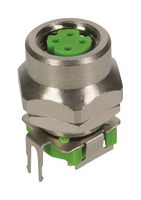 HARTING 21420000014 Sensor Connector, M8, Female, 4 Positions, Solder Socket, Straight PCB Mount